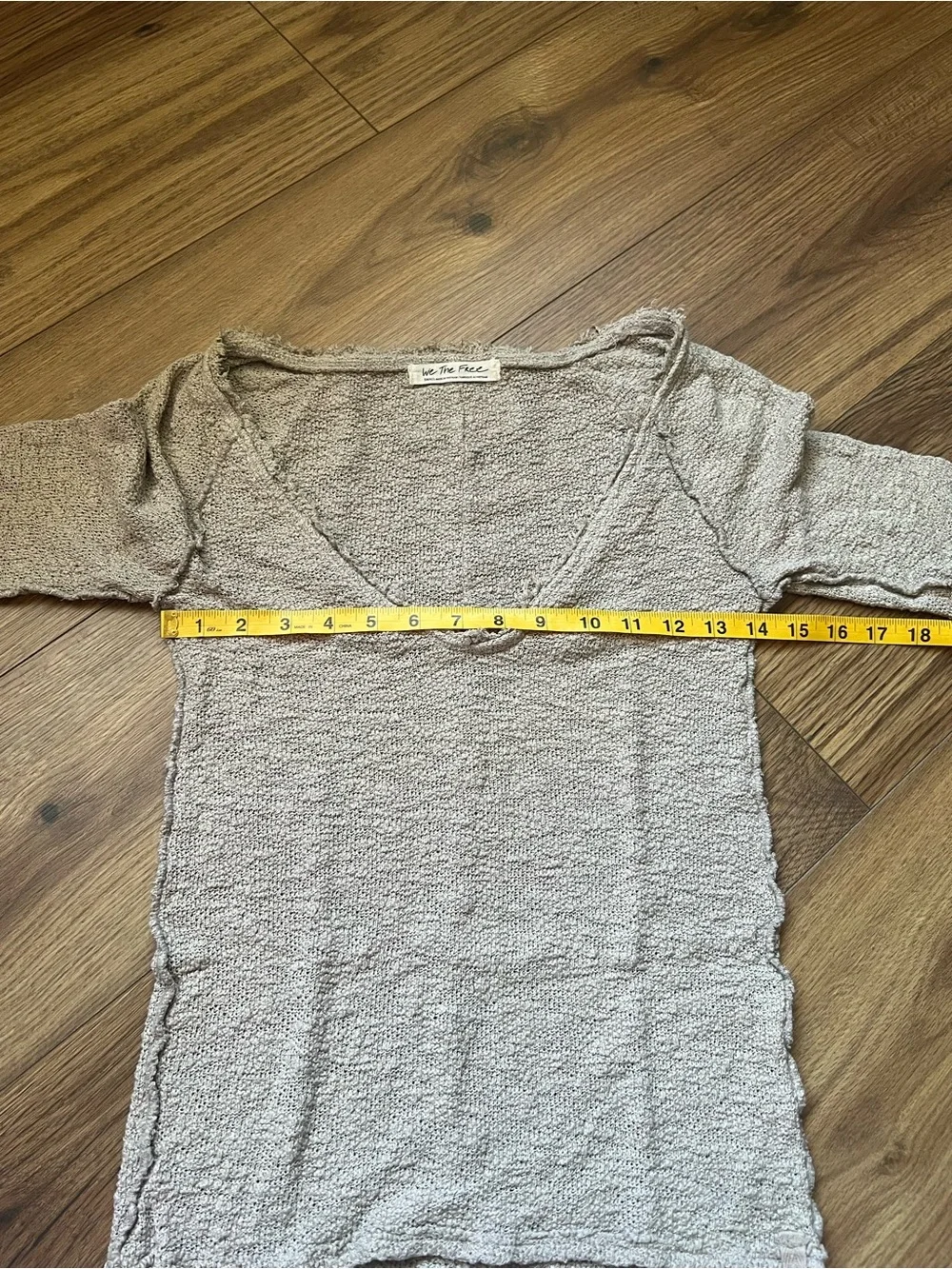 We the Free Francis Textured Beige Slim Fit T-Shirt - Picture 4 of 4